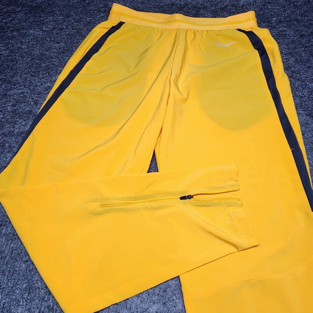 Nike Mens Dri Fit Flex Football Training Pants Lightweight Yellow Gold Large